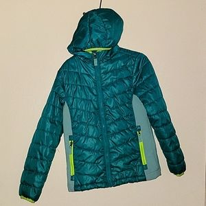 Faded Glory Girls Puffer Style Winter Coat With Zipper Pockets - Size 6/6x